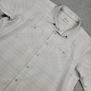 ORVIS‎ Classic Collection Mens XL Short Sleeve Plaid Button Up Shirt Polyester